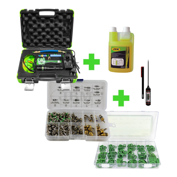 53539 Kit Detecção Fuga +12977 Líquido+53599 Válvula+50807 O'rings+53503 Termômetro JBM