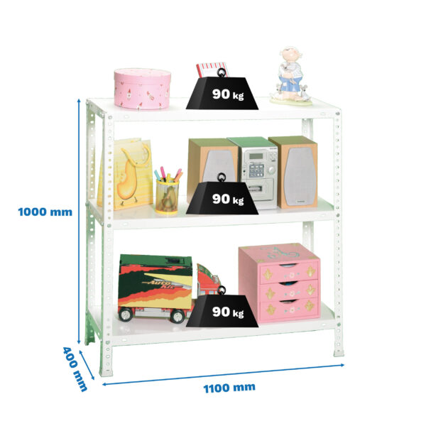 Estante Metálica COMFORT SUPERPLUS 3/400 1000 Branco - 1000 x 1100 x 400 mm