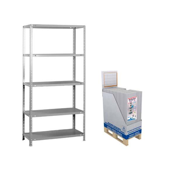 Estante Metálica MINIPROMOBOX 10 COMFORT 5/400 Cinzento - 1800 x 900 x 400 mm