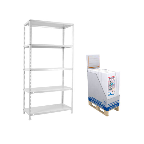 Estante Metálica MINIPROMOBOX 14 COMFORT 5/300 Branco - 1800 x 900 x 300 mm