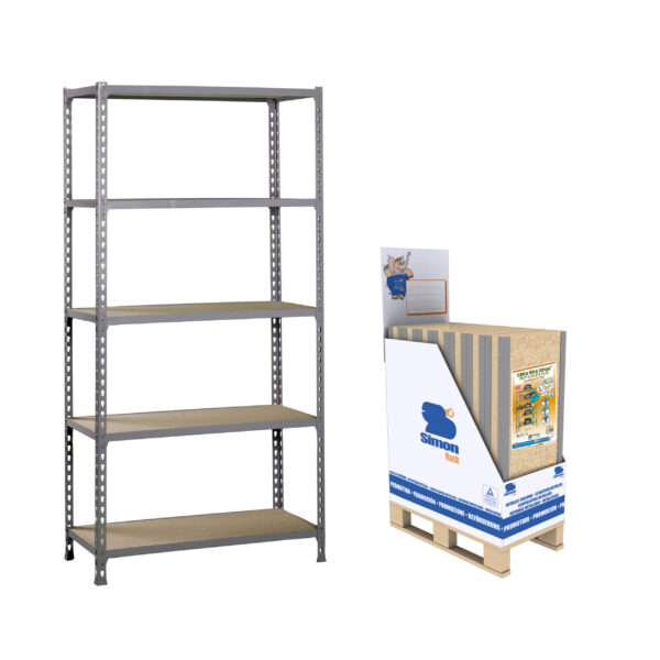 Estante Metálica MINIPROMOBOX 9 MADERCLICK MEGAPLUS 5/500 Cinzento/MADE - 2000 x 1200 x 500 mm