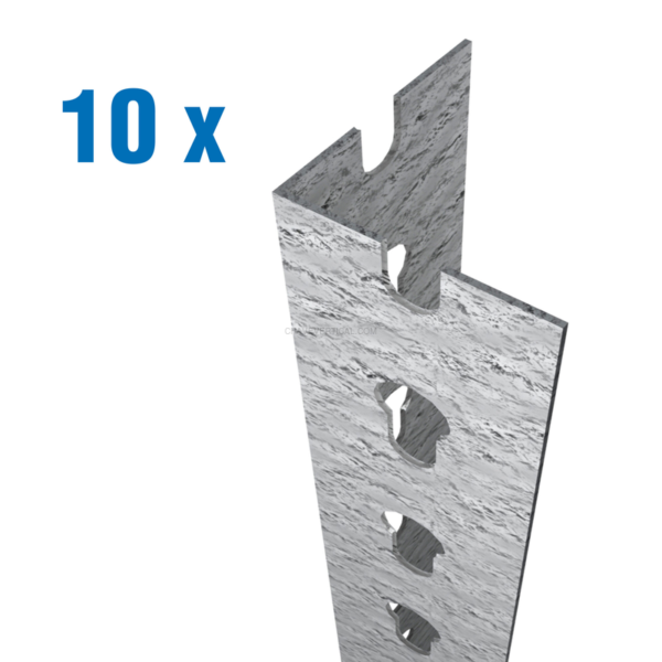 Acessório para Bancada de Trabalho PACK 10 PERFIL STALLER P/50 2000 Galvanizado - 2000 x 55 x 55 mm
