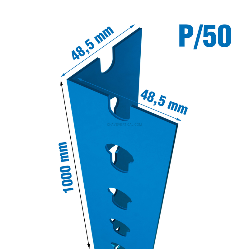 Acessório para Bancada de Trabalho PERFIL STALLER P/50 1000 AZUL - 1000 x 48,5 x 48,5 mm