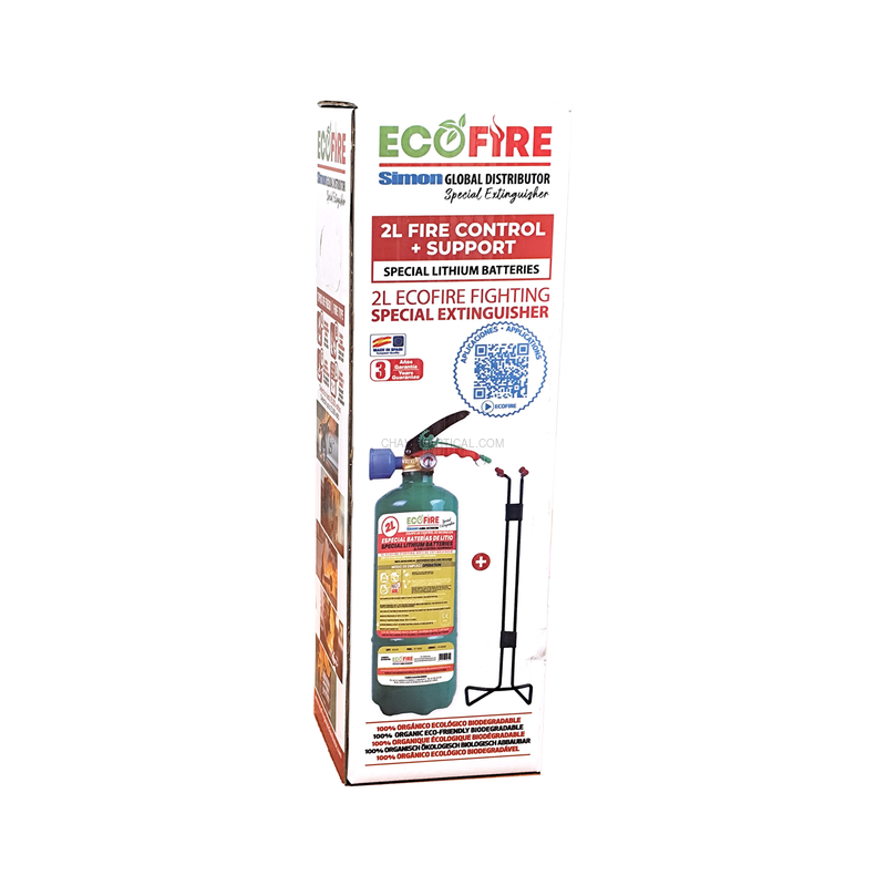 Acessório para Equipamento de Segurança ECOFIRE EXT002G GREEN 2 L + Suporte - 394 x 110 x 110 mm