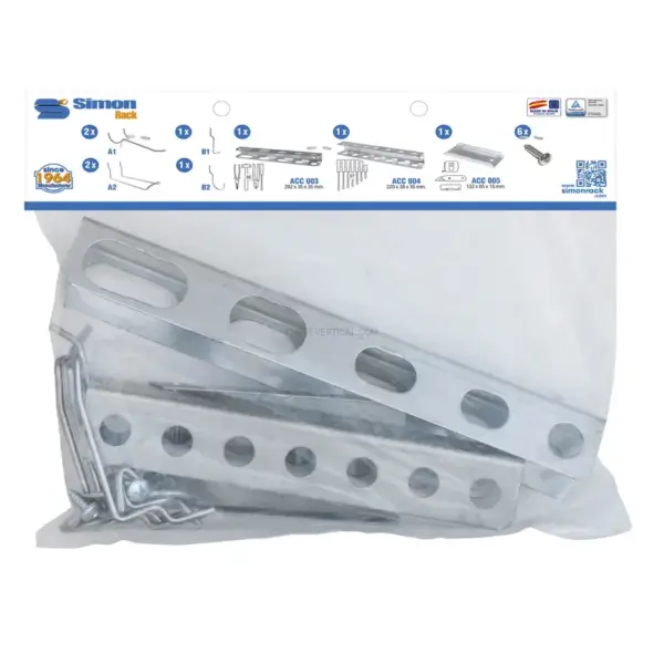 Acessório para Painel de Ferramentas 9 un. BT-PANEL (6 HOOK + 3 ACCS) AC012 - 400 x 300 x 40 mm