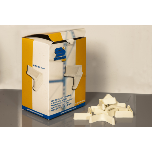 Acessório para Sistema de Arrumação 100 un. Pés P/35 Branco Caixa - 200 x 140 x 100 mm