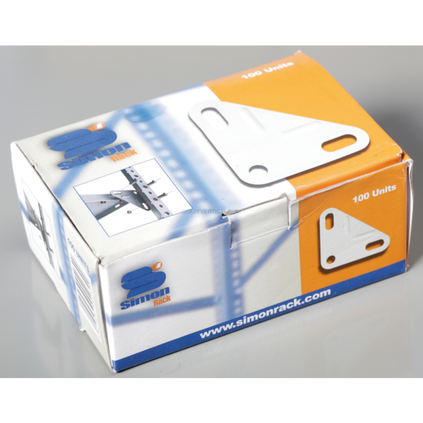 Acessório para Sistema de Arrumação 100 un. Suportes Brancos Caixa - 55 x 135 x 90 mm