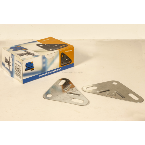 Acessório para Sistema de Arrumação 100 un. Suportes Galvanizado Caixa - 55 x 135 x 90 mm