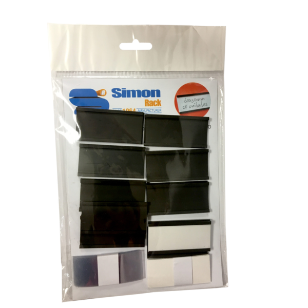 Acessório para Sistema de Arrumação 20 un. Etiqueta Magnética 60X30MM Saco - 140 x 100 x 30 mm