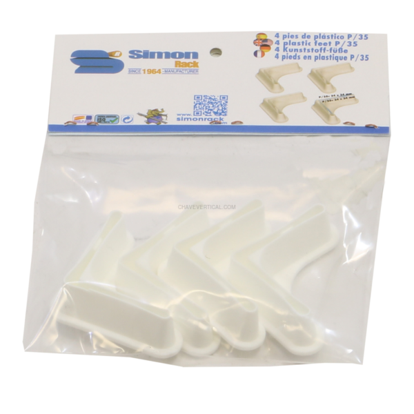 Acessório para Sistema de Arrumação 4 un. Pés P/35 Branco Saco - 217 x 117 x 25 mm