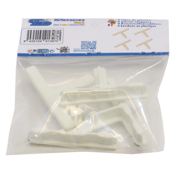 Acessório para Sistema de Arrumação 4 un. TOPES OFFICLICK Branco Saco - 217 x 117 x 25 mm