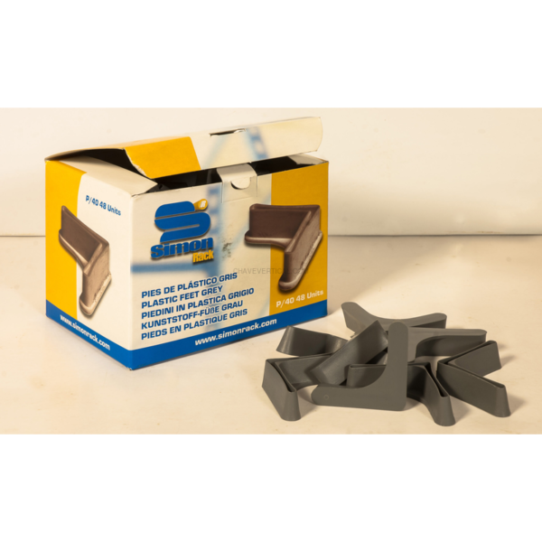 Acessório para Sistema de Arrumação 48 un. Pés P/35 Cinzento Caixa - 105 x 140 x 105 mm