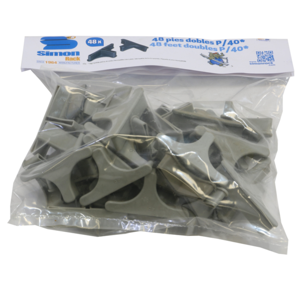 Acessório para Sistema de Arrumação 48 un. Pés P/35 Duplo Cinzento Caixa - 105 x 140 x 105 mm