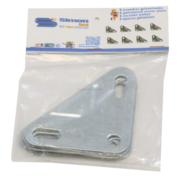 Acessório para Sistema de Arrumação 8 un. Suportes GalvanizadoNIZADAS Saco - 217 x 117 x 5 mm