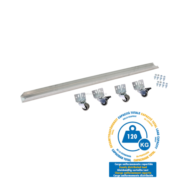 Acessório para Sistema de Arrumação LARGUERO Galvanizado 900 + 4RodaS (2F + 2SF) 120 kg