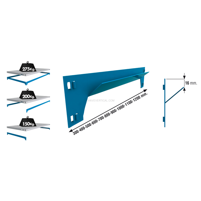 Acessório para Sistema de Arrumação LARGUERO SCLICK 400 AZUL - 400 x 57 x 32 mm