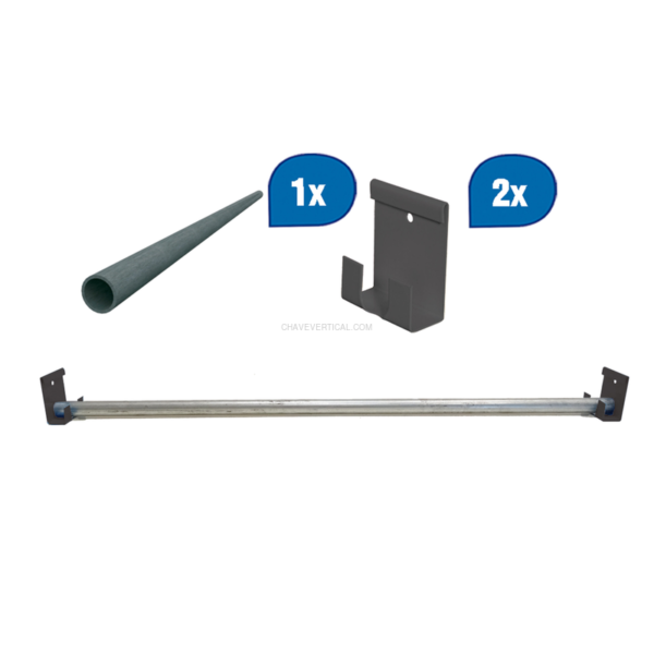 Acessório para Sistema de Arrumação PACK 2 COLG.BARRA SCLICK Antracite + BARRA 1200 mm - 1200 x 75 x 65 mm