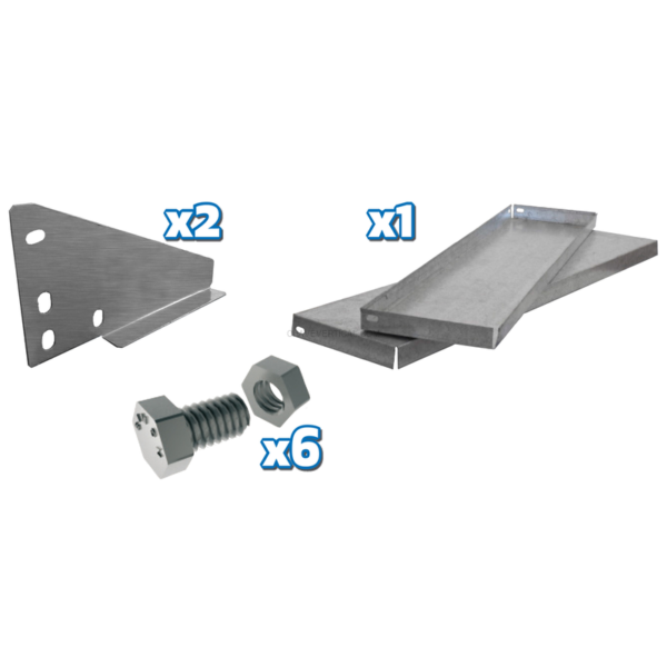 Acessório para Sistema de Arrumação PACK. Prateleira 1200X200 + 2 PrateleiraS Galvanizado - 1200 x 200 x 30 mm