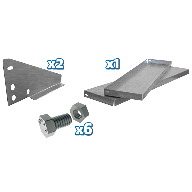 Acessório para Sistema de Arrumação PACK. Prateleira 1500X200 + 2 PrateleiraS Galvanizado - 1500 x 200 x 30 mm