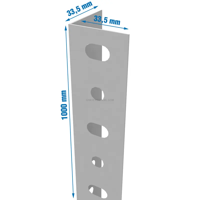 Acessório para Sistema de Arrumação PERFIL SCLASSIC P/35 1000 Cinzento - 1000 x 33,5 x 33,5 mm