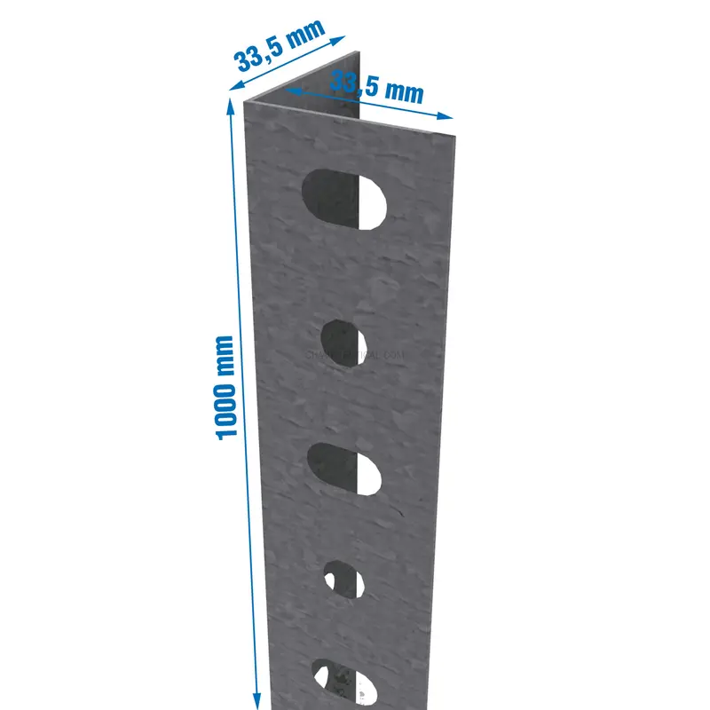 Acessório para Sistema de Arrumação PERFIL SCLASSIC P/35 1000 Galvanizado - 1000 x 33,5 x 33,5 mm