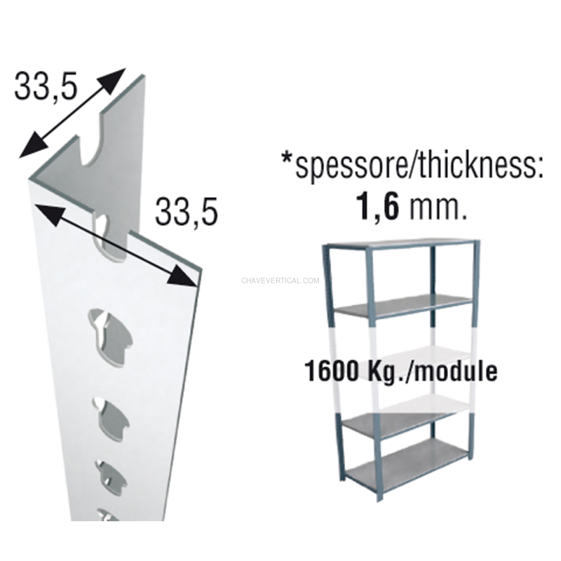 Acessório para Sistema de Arrumação PERFIL SCLICK P/35 1500 Branco - 1500 x 33,5 x 33,5 mm