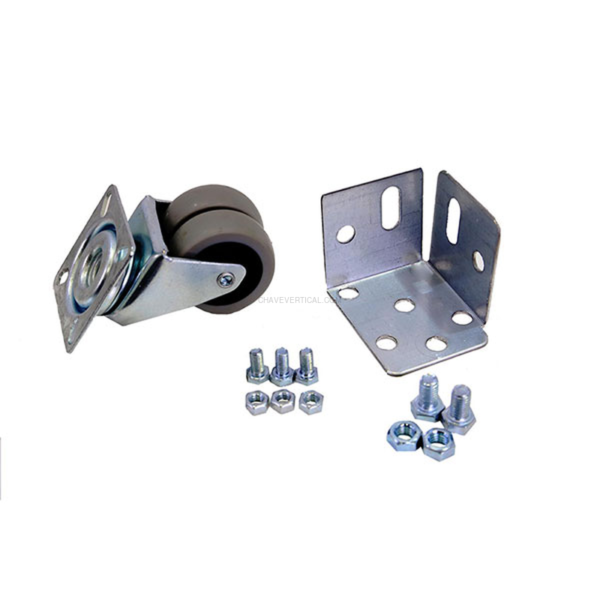 Acessório para Sistema de Arrumação Roda Duplo 50 mm Sem Travão + Pé + 3T.M6 + 2T.M8 + Porcas