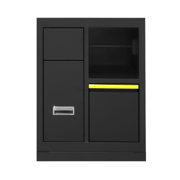 Armário com 3 Gavetas e Suporte para Rolo de Papel - Amarelo JBM