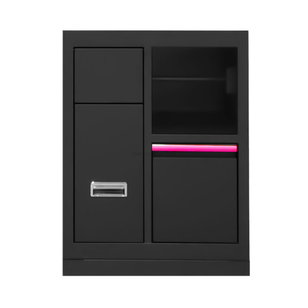 Armário com 3 Gavetas e Suporte para Rolo de Papel - Rosa JBM