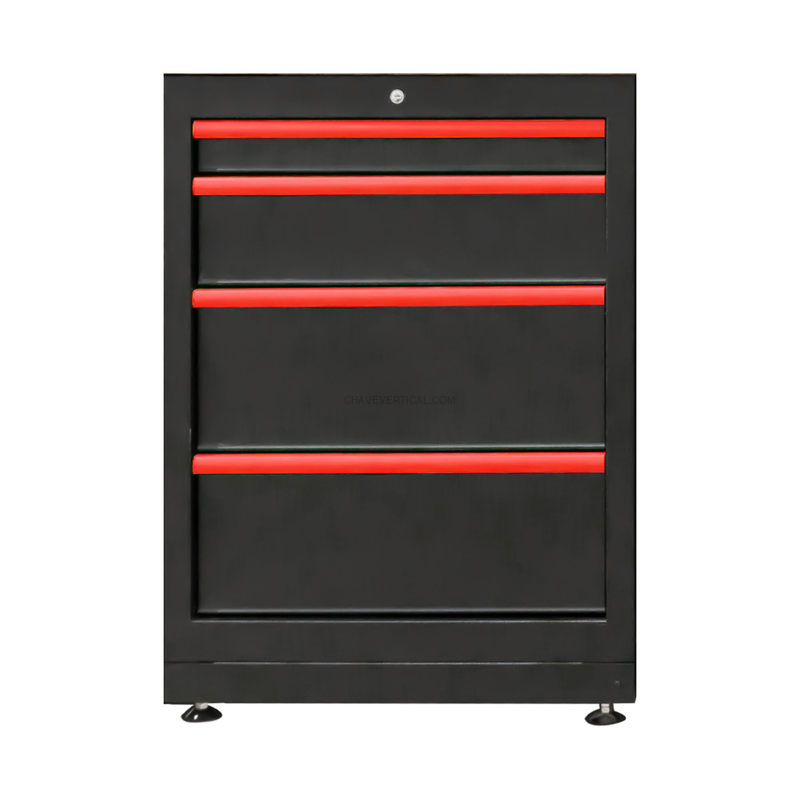 Armário com 4 Gavetas - Vermelho JBM
