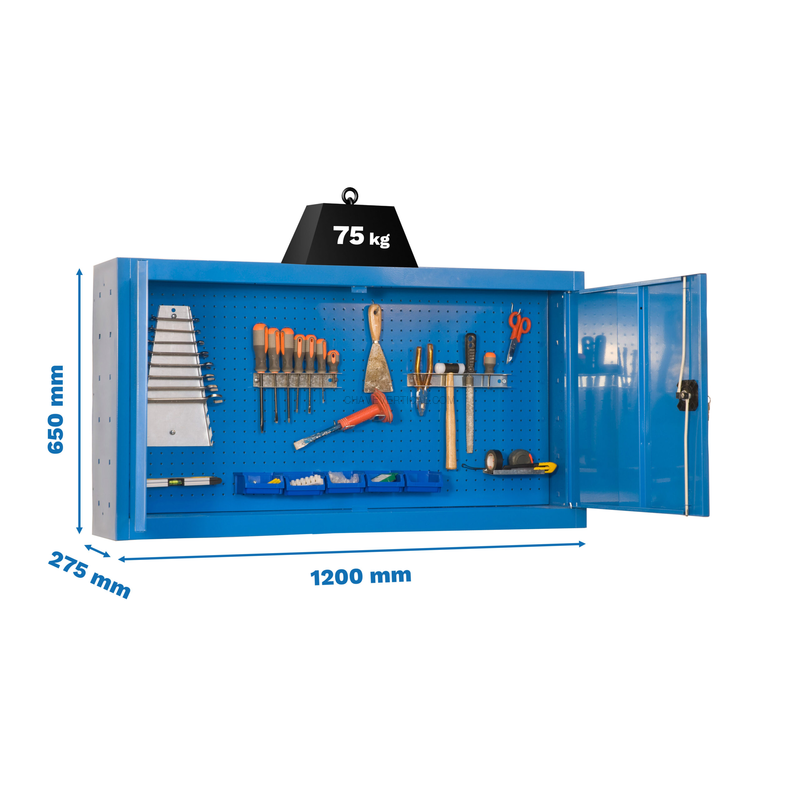 Armário de Ferramentas CABINET TOOLS Desmontado 650X1200MM AZUL - 650 x 1200 x 275 mm