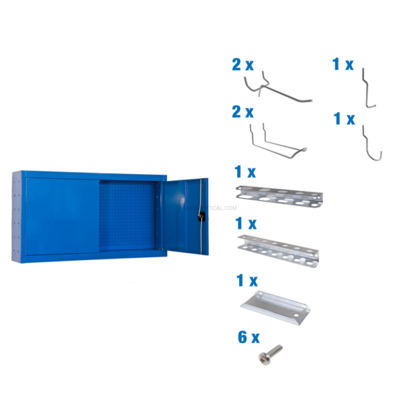 Armário de Ferramentas CABINET TOOLS Montado 650X1200MM AZUL + 9 ACCS - 650 x 1200 x 275 mm