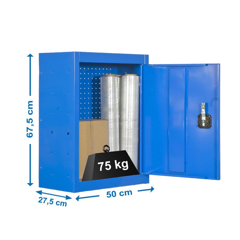 Armário de Ferramentas CABINET TOOLS Montado 650X500MM AZUL - 650 x 500 x 275 mm