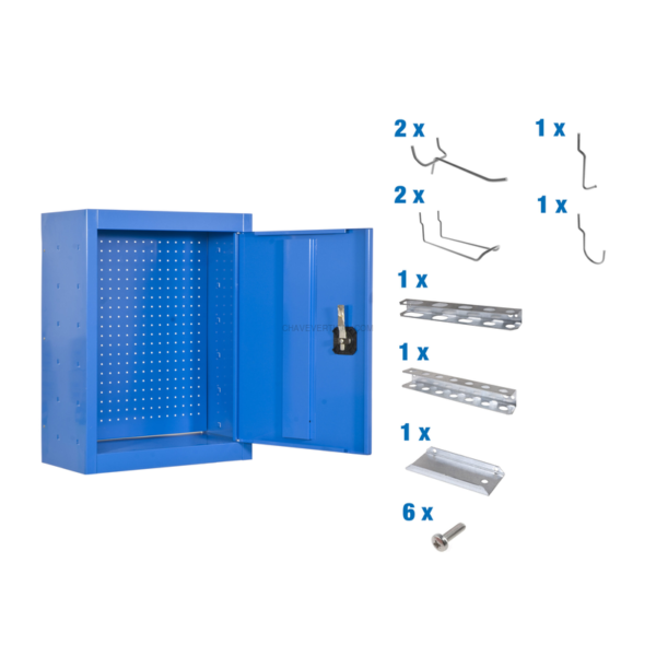 Armário de Ferramentas CABINET TOOLS Montado 650X500MM AZUL + 9 ACCS - 650 x 500 x 275 mm