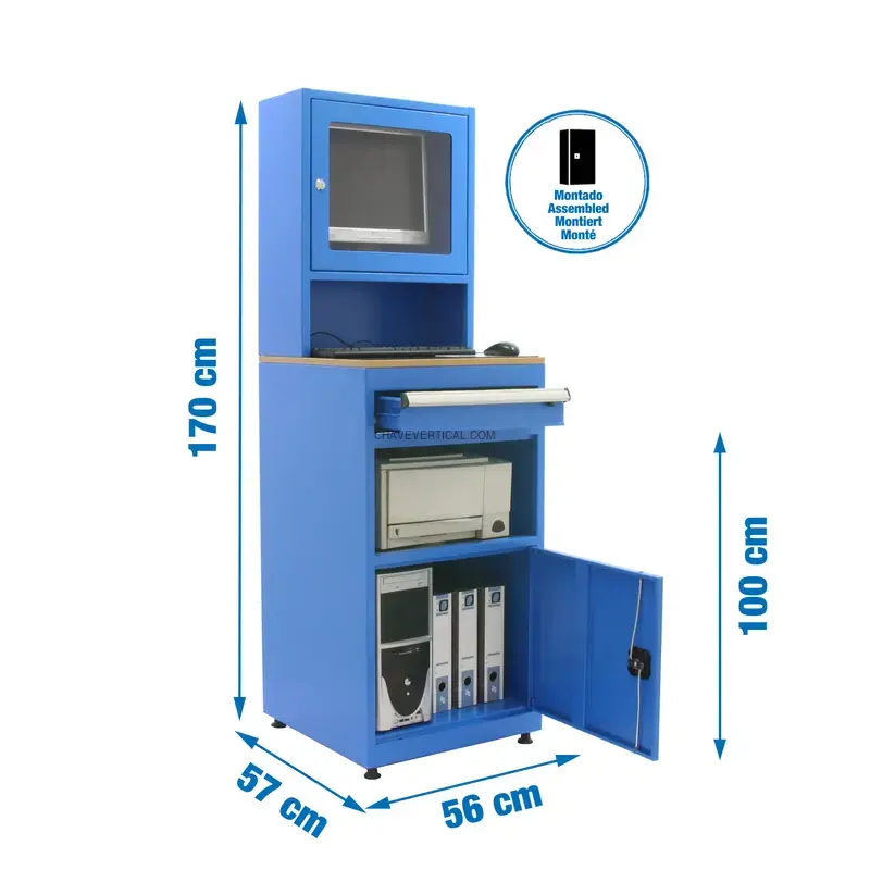 Armário Metálico para Computador SIMON RACK Simonlocker Computer 1700x560x570 mm Azul