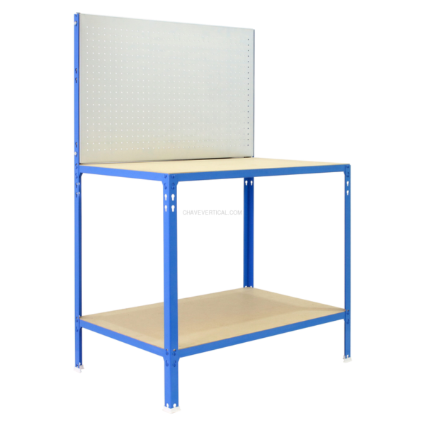 Bancada de Trabalho ECOWORK BT2 CLICK 900X600 Azul/Galvanizado/Madeira - 1445 x 910 x 610 mm