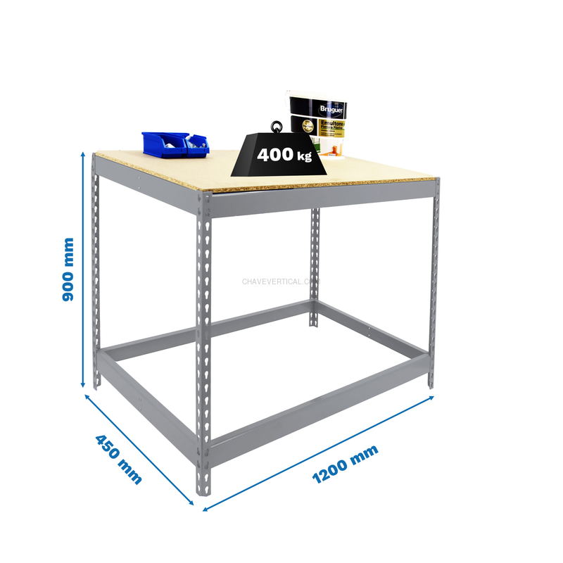 Bancada de Trabalho SIMONWORK BASIC 1 901245-1 Galvanizado/Madeira - 900 x 1200 x 450 mm