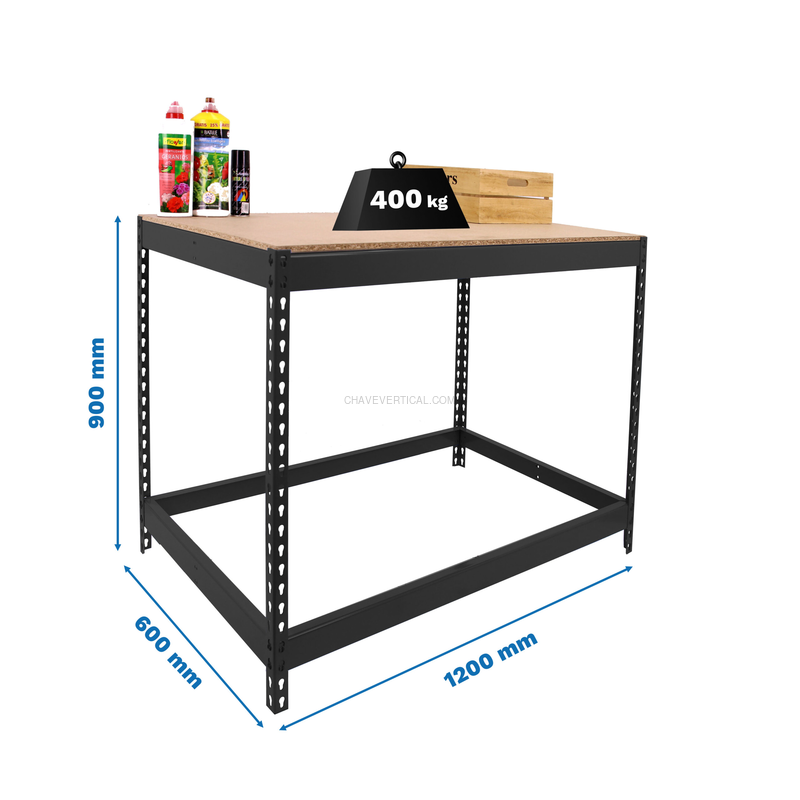 Bancada de Trabalho SIMONWORK BASIC 1 901260-1 Antracite/Madeira - 900 x 1200 x 600 mm
