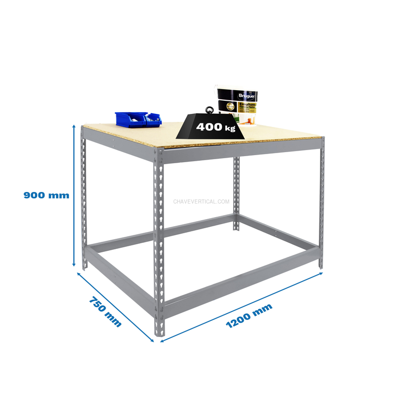 Bancada de Trabalho SIMONWORK BASIC 1 901275-1 Galvanizado/Madeira - 900 x 1200 x 750 mm