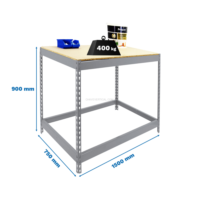 Bancada de Trabalho SIMONWORK BASIC 1 901575-1 Galvanizado/Madeira - 900 x 1500 x 750 mm