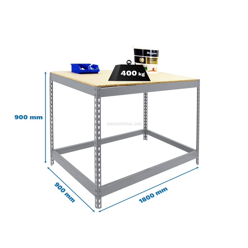 Bancada de Trabalho SIMONWORK BASIC 1 901890-1 Galvanizado/Madeira - 900 x 1800 x 900 mm