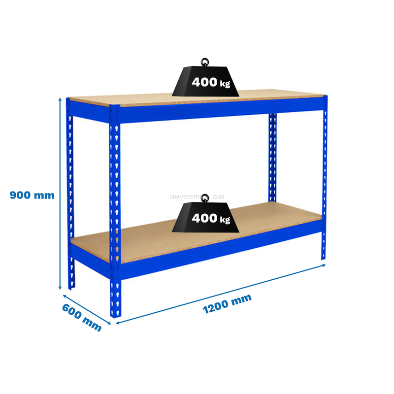 Bancada de Trabalho SIMONWORK BASIC 2 901260-2 AZUL/Madeira - 900 x 1200 x 600 mm