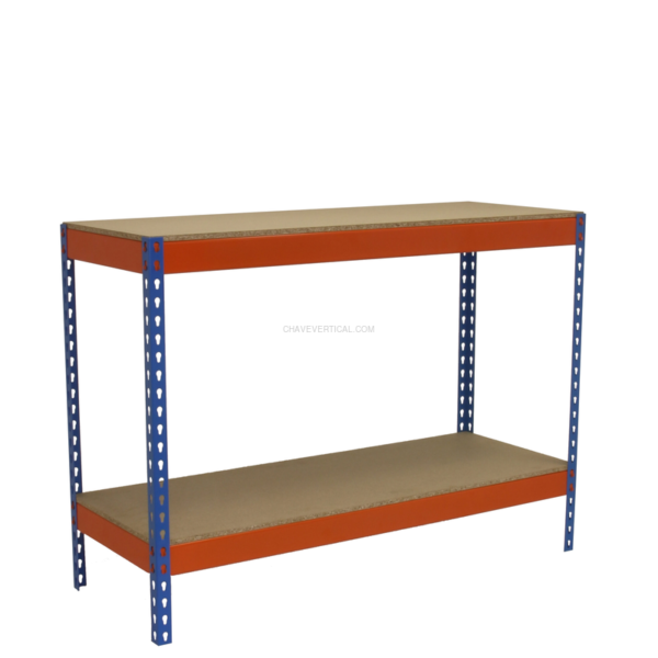 Bancada de Trabalho SIMONWORK BASIC 2 901275-2 Azul/Laranja/Madeira - 900 x 1200 x 750 mm