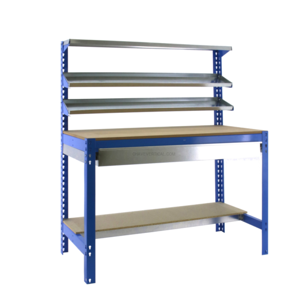 Bancada de Trabalho SIMONWORK BT1 BOX 1200 AZUL/Madeira - 1445 x 1210 x 610 mm