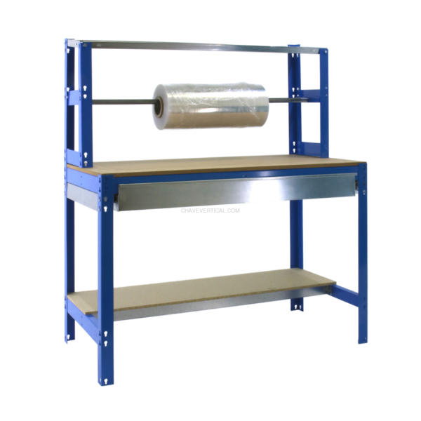 Bancada de Trabalho SIMONWORK BT4 BOX 1200 AZUL/Madeira - 1445 x 1210 x 760 mm