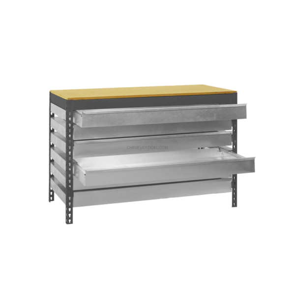 Bancada de Trabalho SIMONWORK BT5 BOX6 1200 Antracite/Madeira - 842 x 1210 x 760 mm