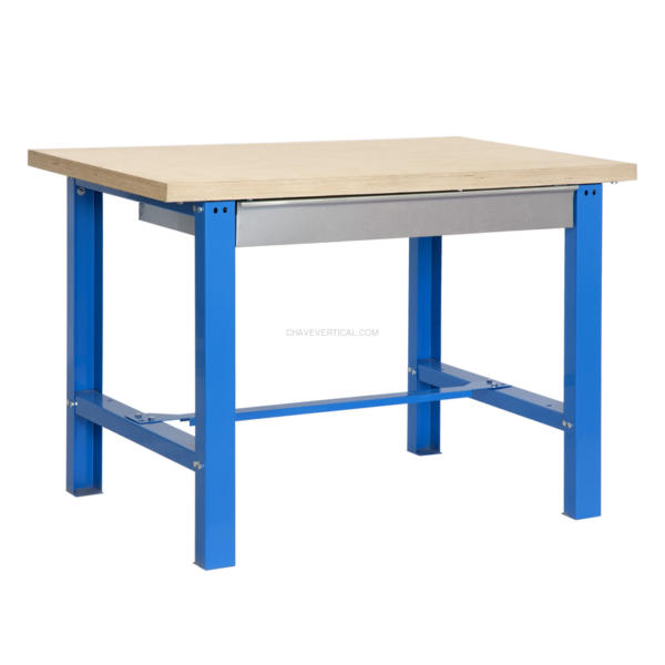 Bancada de Trabalho SIMONWORK BT6 MDF 1BOX 1800X750 AZUL/Madeira - 865 x 1800 x 750 mm