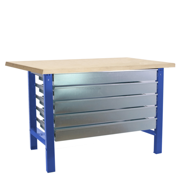 Bancada de Trabalho SIMONWORK BT6 MDF 5BOX 1800X750 AZUL/Madeira - 865 x 1800 x 750 mm