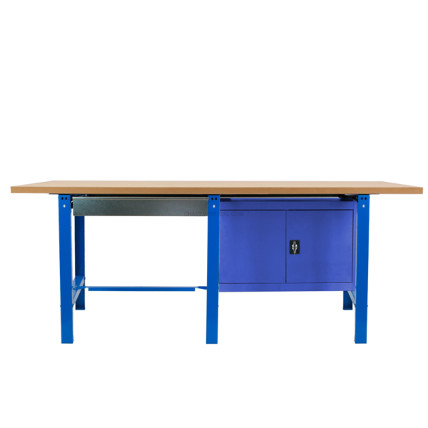 Bancada de Trabalho SIMONWORK BT6 MDF TANDEM 1BOX 1CAB 2100 AZUL/Madeira - 865 x 2100 x 750 mm