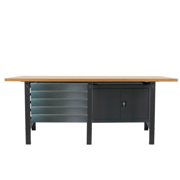 Bancada de Trabalho SIMONWORK BT6 MDF TANDEM 5BOX 1CAB 2100 ANTRA/MADE - 865 x 2100 x 750 mm